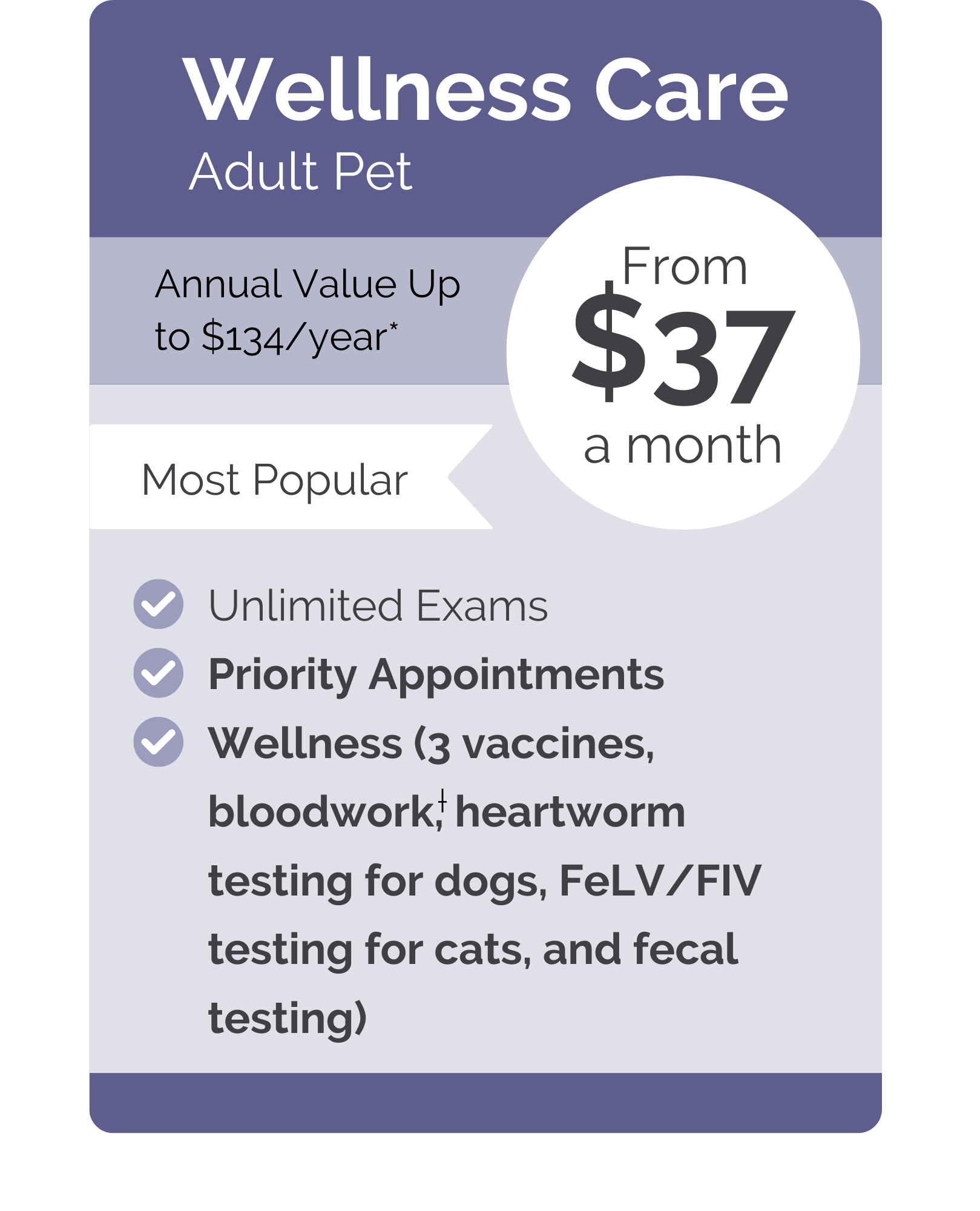 McDonough VIPet pricing wellness